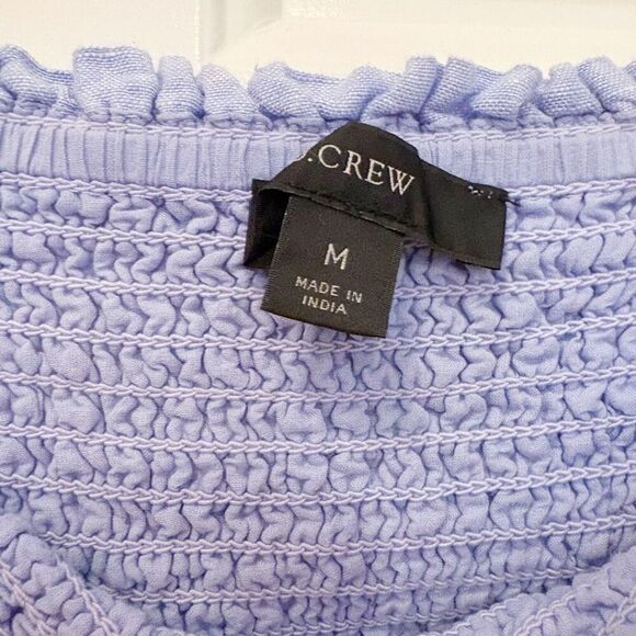 J. Crew 100% Linen Daysream Smocked dress in French blue women's size Medium - Picture 6 of 7